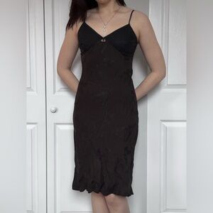 Rouje Paris Black Midi Slip Dress